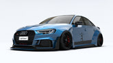 Audi RS3 8V.5 2018 2019 2020 with Aftermarket Parts - Side Skirts & Side Skirts Extentions Carbon Fiber / FRP from SPECTER PLUS